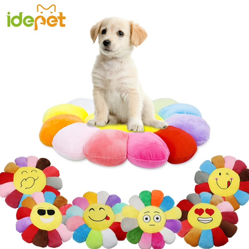 

Pet Dog Bed Mat Soft Fleece Dog Mat For Small Medium Large Dogs Winter Warm Funny Face Cushion Dog Mats Colorful Sunflowers 10T4