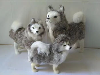 

polyethylene&furs dog simulation gray husky dog model prop,handicraft,home decoration toy d2822