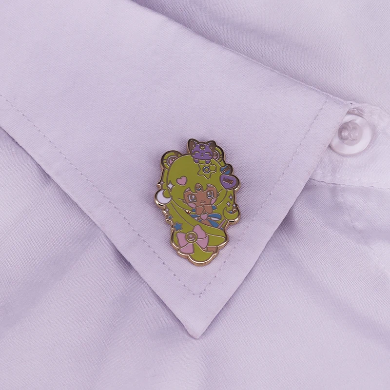 Комплект из красивой блузки шпилька с подвеской «Кот»