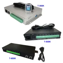 T-300K SD Card онлайн T500K полноцветный светодио дный pixel Модуль контроллера T600K RGB RGBW 8 портов пикселей ws2811 ws2801 ws2812b светодио дный полосы