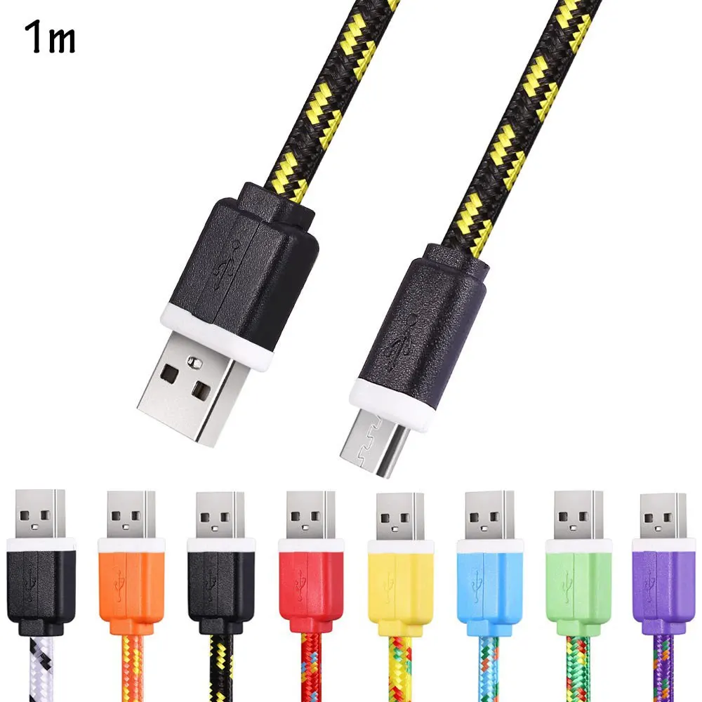 1M High Speed Data Transfer Micro USB Flat Braided Synchronization