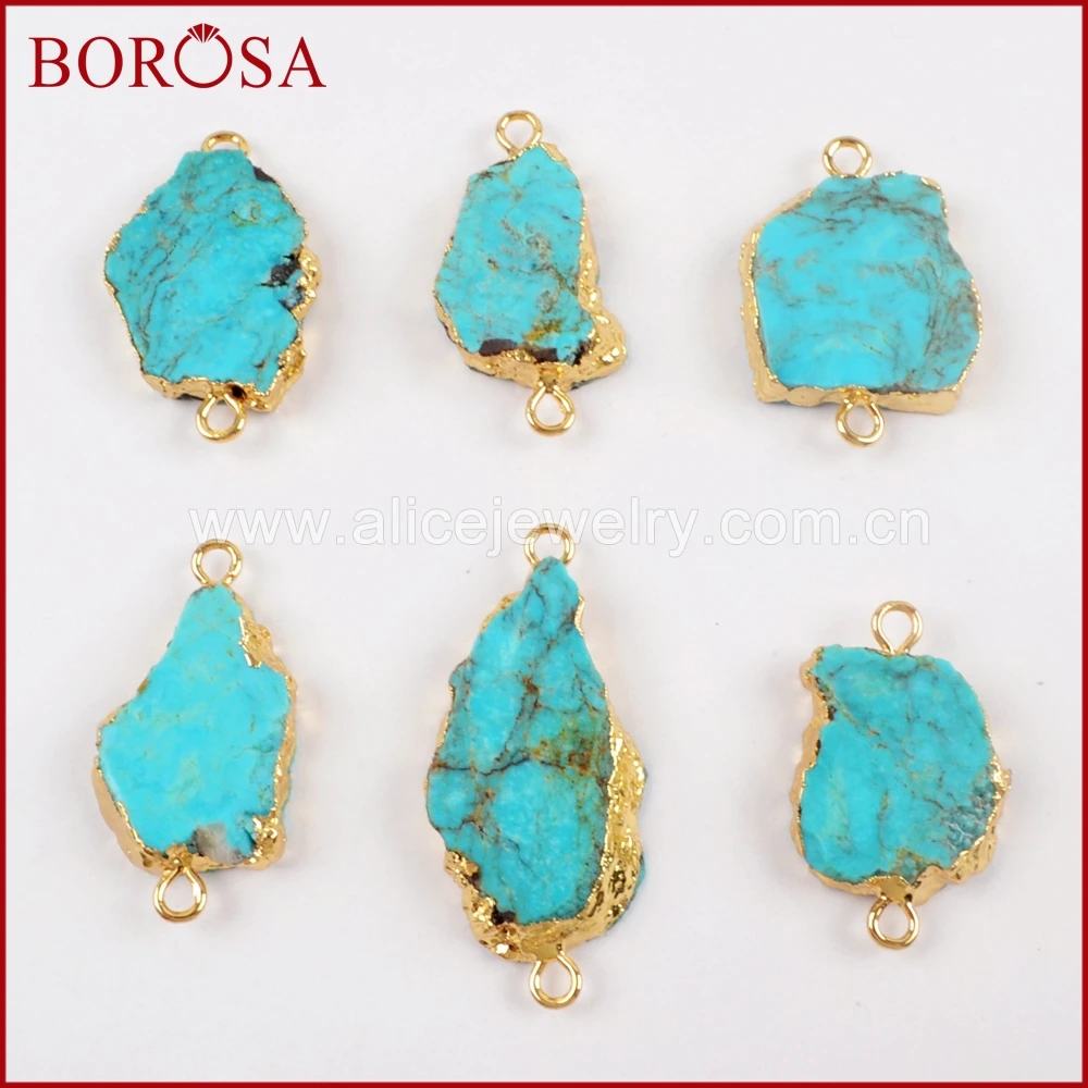 BOROSA 5 шт. золотого цвета 100% фреза соединитель Натуральный Синий Камень