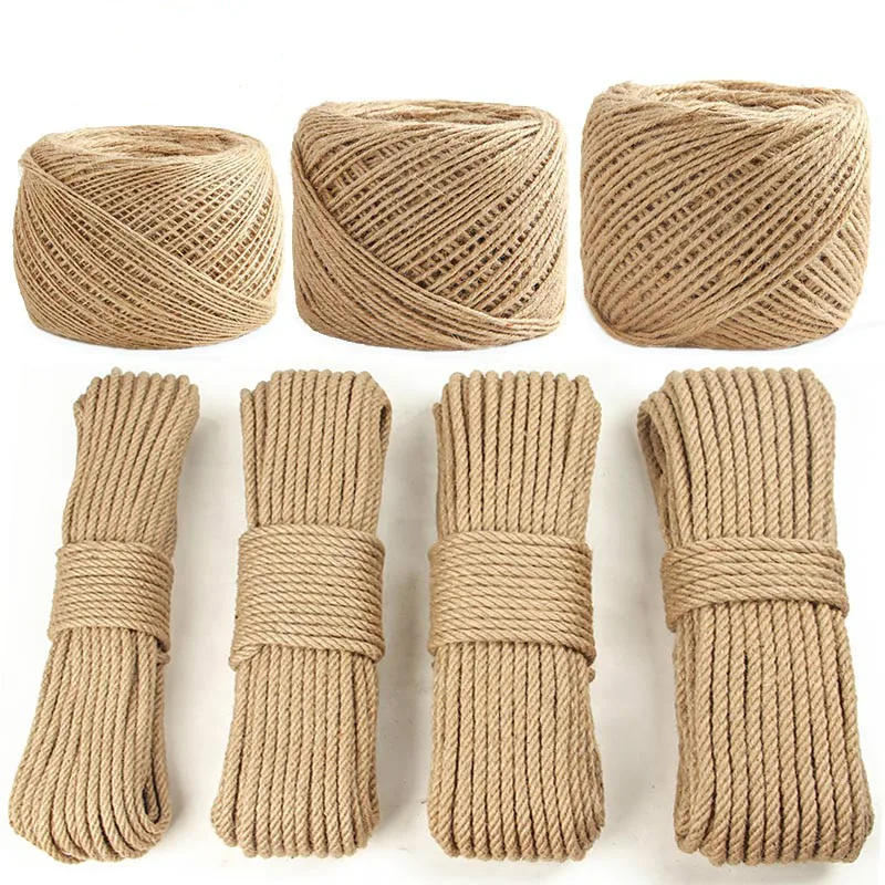 Natural Jute Cord Hemp Rope DIY Craft Decoration Rope Thread for Gift