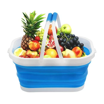 

10L Portable Folding Basket Portable Shopping Basket Large Thickened Fishing Bucket Tackle Bag Fishing Bag Waterproof