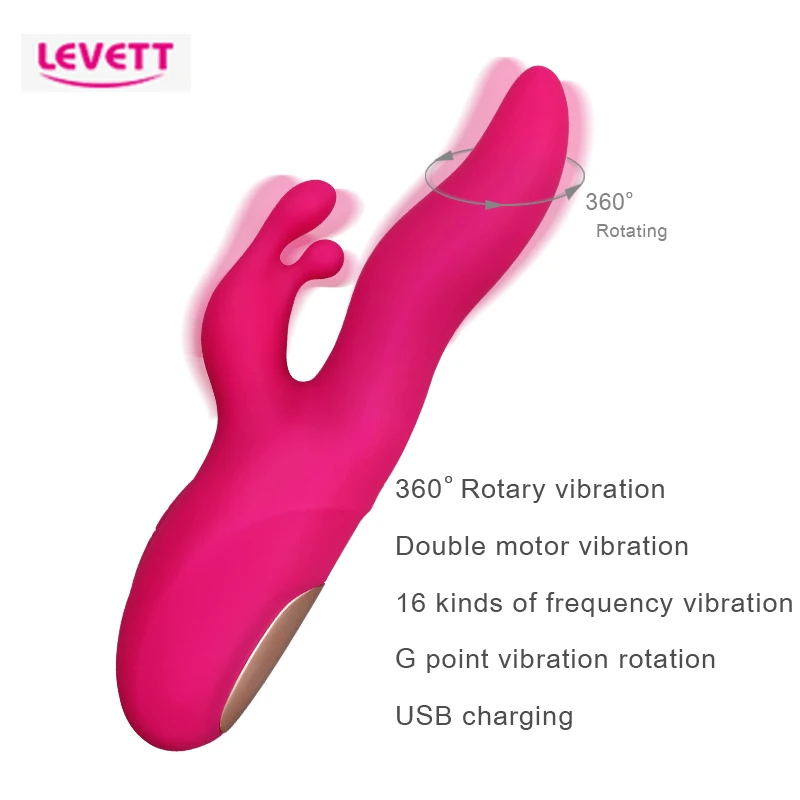 360 degree rotating Rabbit Vibrator G spot Powerful font b Dildo b font Vibrating Massager Sex