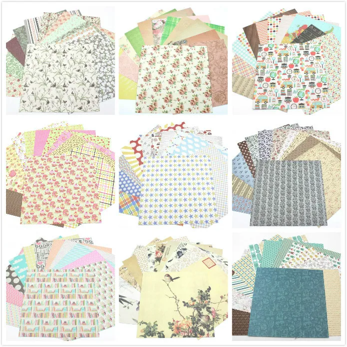 

YPP CRAFT 12pcs 6" Single-side Printed Mixed pattern creative papercraft art paper handmade scrapbooking kit set book