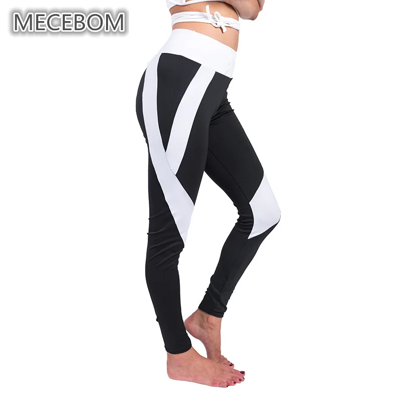 MECEBOMFitness athleisure women leggings new arrival striped slim