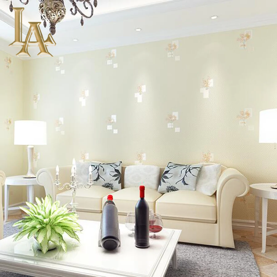 

Simple Particle Embossed Plaid Glitter Flower Wallpaper Living room TV Background Modern Wall covering Floral Wall paper Rolls