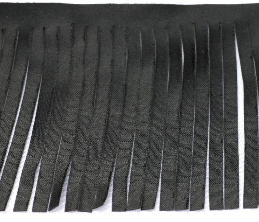 5yard Black PU Fringe Tassel Trimming Lace Ribbon Trim Vnise Sew On
