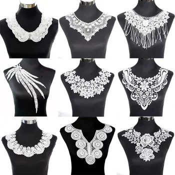 

Flower Floral Embroidered Lace Neckline Collar Trim Neck Applique Clothes Dress Sewing Supplies Craft Classic Accessories
