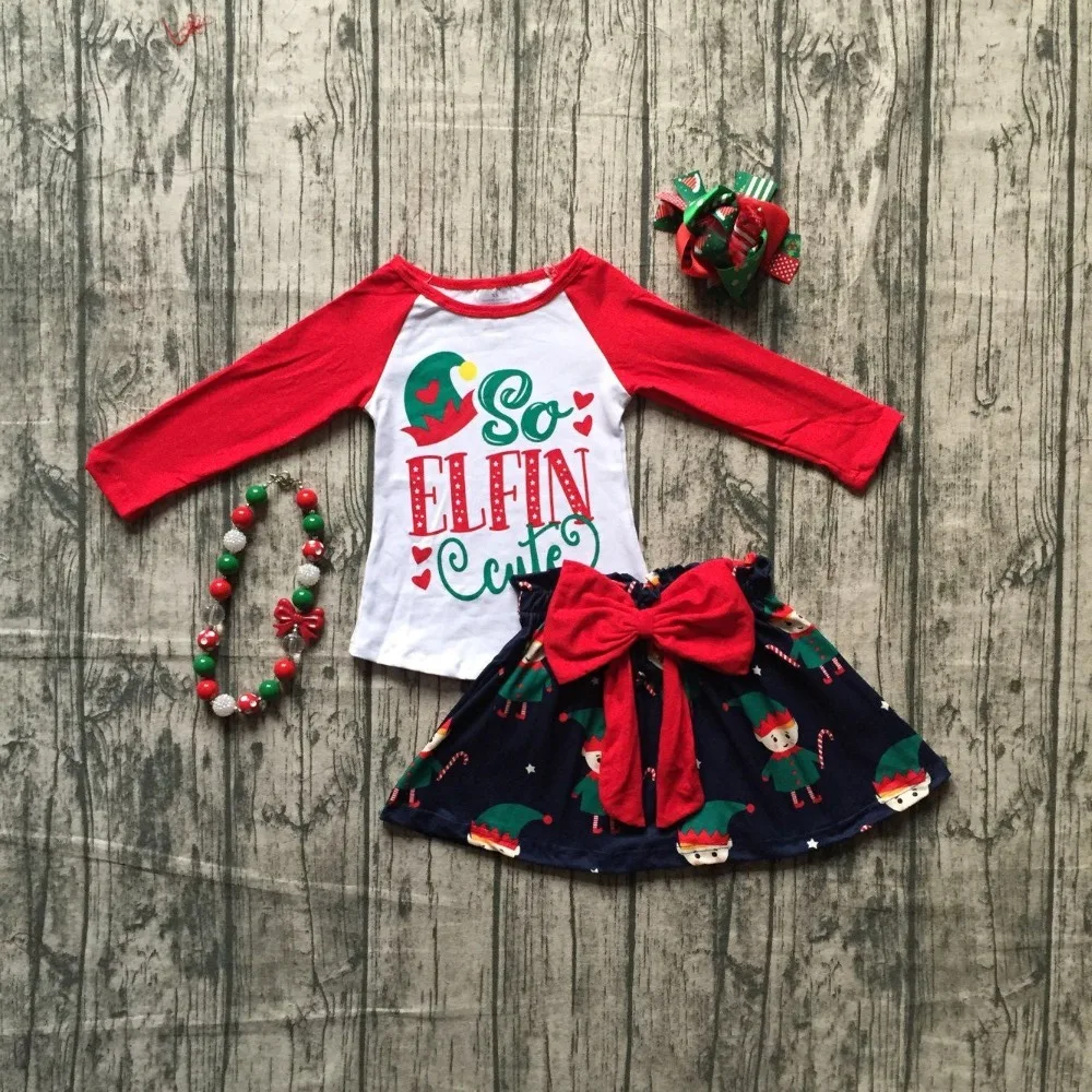 girls winter OUTFITS children girls Christmas top with skirts sets clothing so cute red long top outfits with accessories girls winter OUTFITS children girls Christmas top with skirts sets clothing so cute red long top outfits with accessories