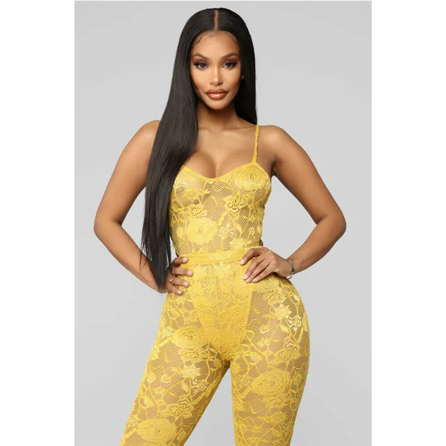 yellow lace playsuit