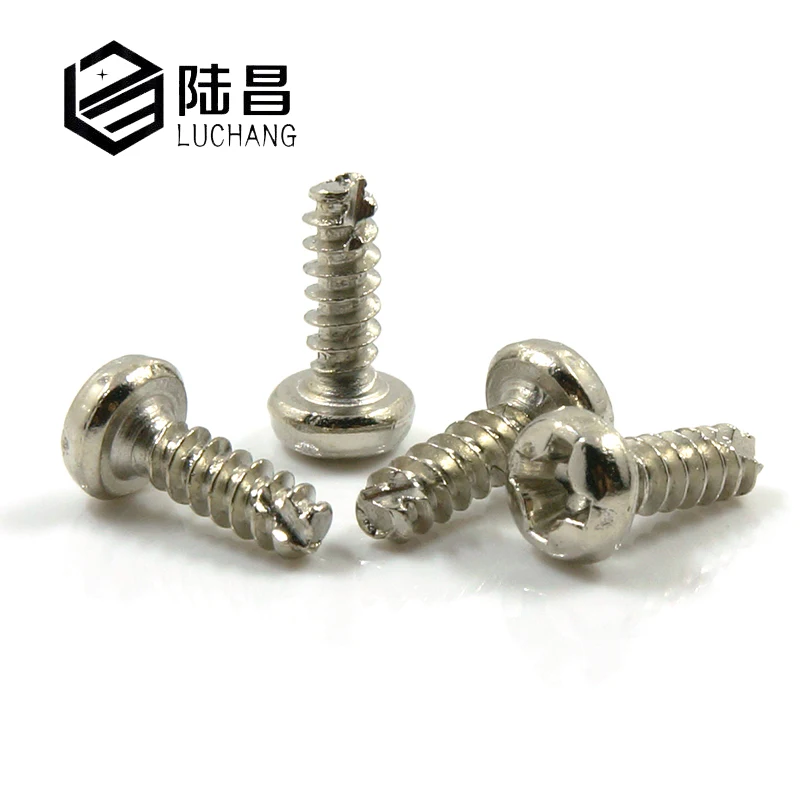 luchang M2.6 M3 M4 nickel plated round phillips cross head PT slotting