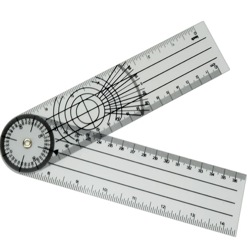 Nankod 3pcs//set Plastic 360 Degree Goniometer Angle Protractor Ruler Measure Medical