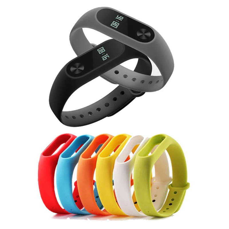 Аксессуары для браслета Mi band 2 силиконовый ремешок на запястье умных часов Xiaomi