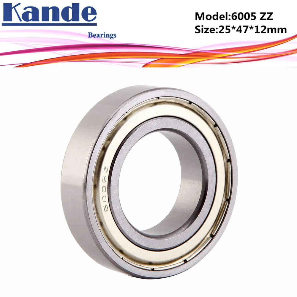 6005ZZ Bearing 2pcs ABEC-5 High quality 6005 ZZ Single Row Deep Groove ball bearing 6005-2Z 25x47x12 mm
