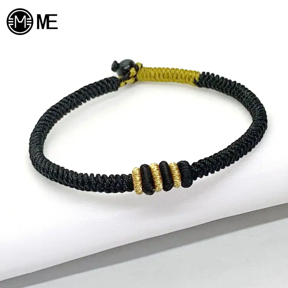 mive 2019 new design handmade knots black rope bracelet buddhist lucky charm tibetan bracelets bangles women men classic gift lucky design for man