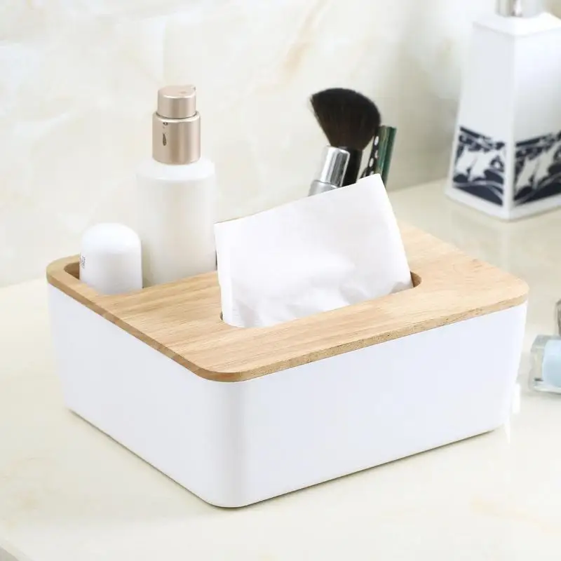 

Modern Fashion Creative Wooden Tissue Box Container Towel Napkin Tissue Holder Paper Dispenser Plastic Tissue Holder Case
