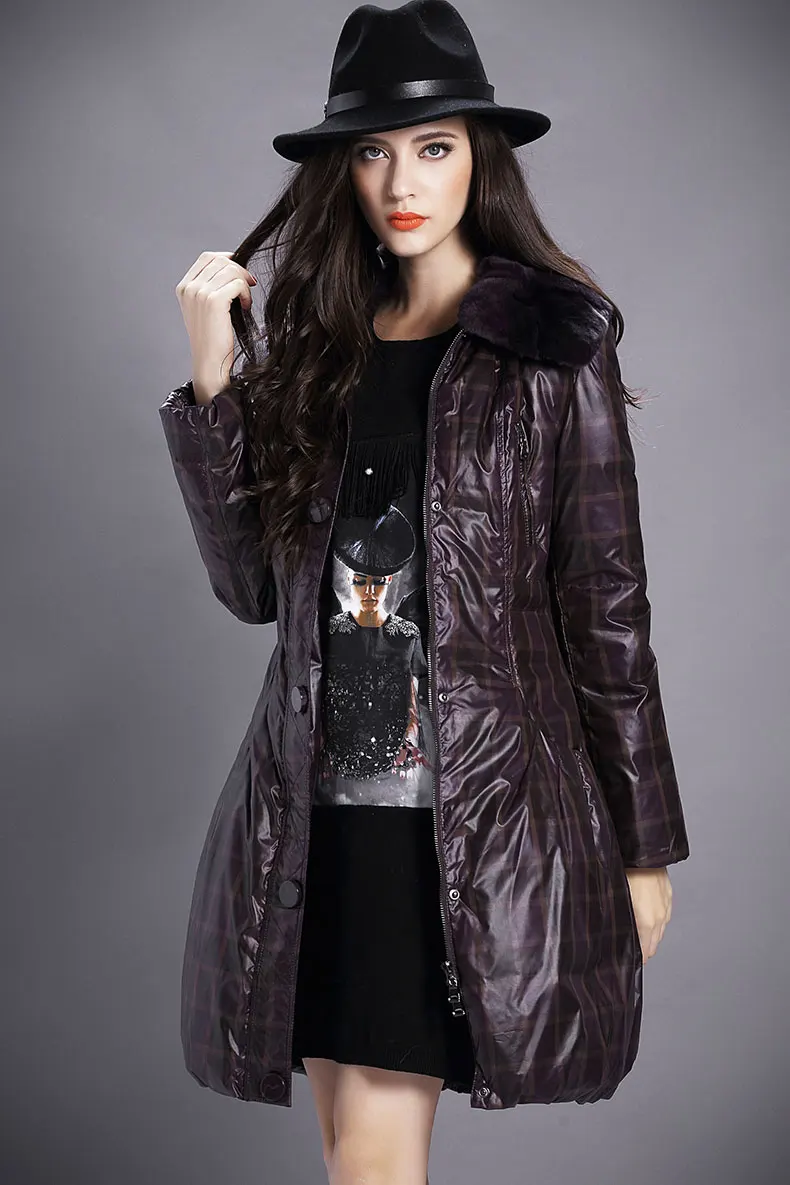 Women Bright Winter Coat Adjustable Waist Long Jackets Female 2018 New Padded Plaid Coats Hooded Autumn Warm Jacket AS037 (1)