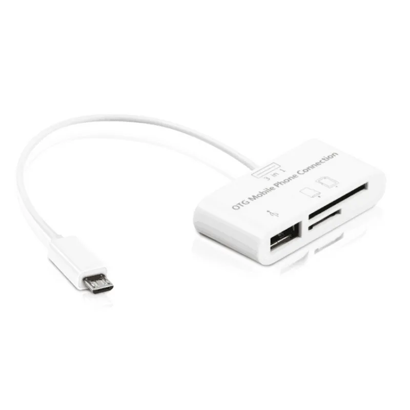 Портативный USB кард-ридер многопортовый совместимый с SD TF SDHC карты памяти для Xiaomi Huawei Android мобильного телефона и камеры OTG