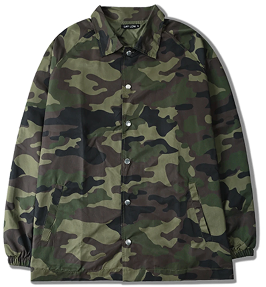 2018 Spring Autumn Mens Casual Camouflage Coaches Jacket Waterproof