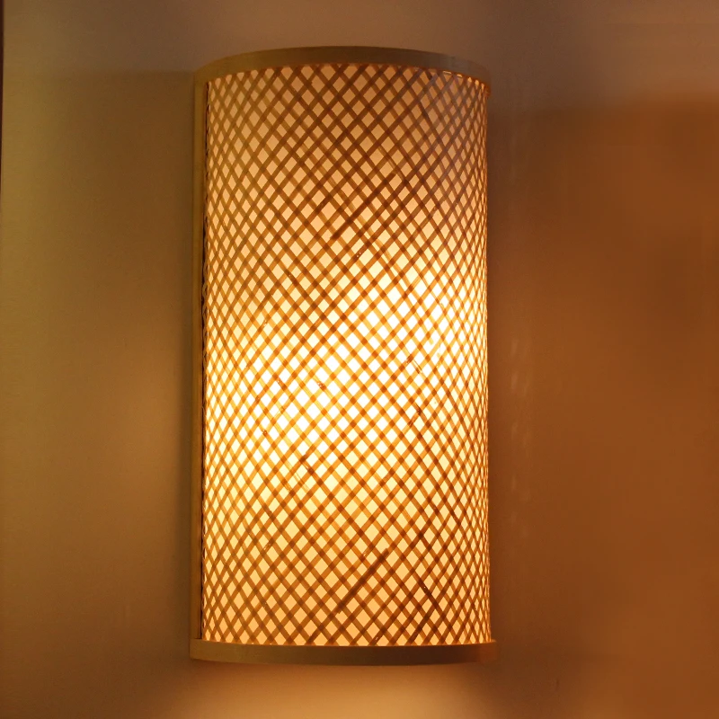 

Japanese-style wall lamp garden bedroom semicircle creative hotel corridor Southeast Asia bamboo wall lamp ZA627 ZL119