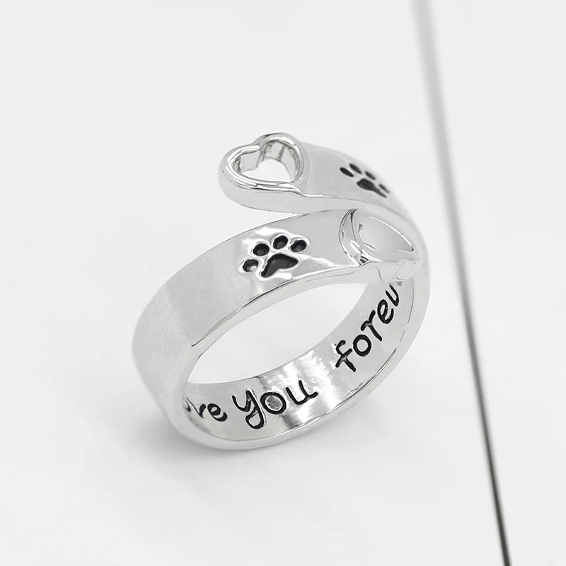 Fashion Women&rsquo;s Ring Pet Dog Paw Cat Ears Angel Wings Bee Rabbit Heart Wedding Ring Animal Jewelry Gift finger ring wedding rings wedding ring animal ring