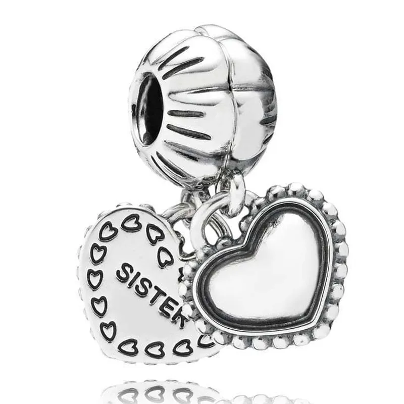 

New Two-part Love Heart My Special Sister Pendant Beads Fit Pandora Bracelet Bangle Diy Jewelry 925 Sterling Silver Bead Charm