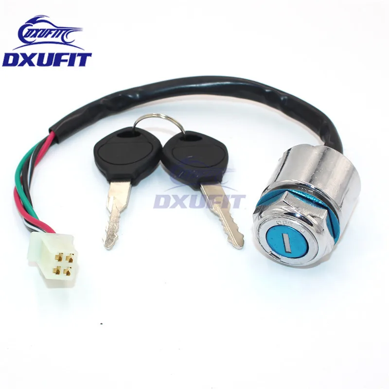 DXUFIT 2 Gears 4 Wires Universal Motorcycle Ignition Switch Key for