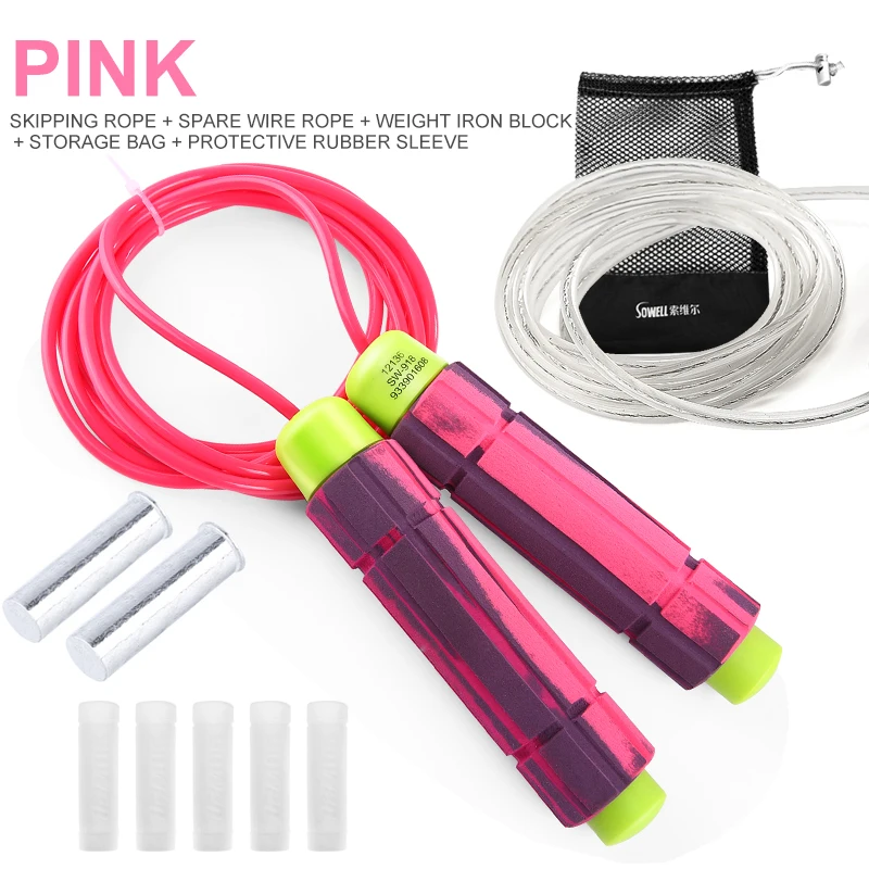 

Crossfit Fitness Speed Jump Rope Professional Skipping Rope For MMA Boxing Skip Workout Training With Carrying Bag Spare Cable