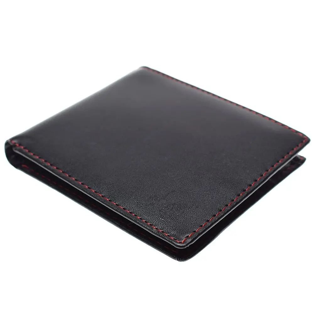 

Black Mens Leather Credit Card Holder Wallet Bifold ID Cash Trifold Purse Clutch 11 Card slots+2 Bill compartments