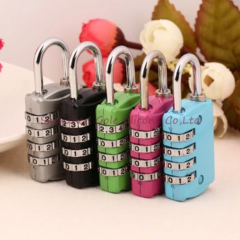 

500pcs/lot 4 Dials Resettable Combination Password Lock Safe Door Locker Pad Lock Padlock For Travel Luggage Suitcase