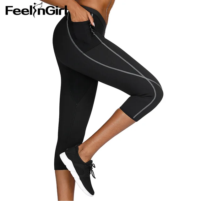 FeelinGirl Breathable Control Tummy Leggings Women Neoprene Body Shaper