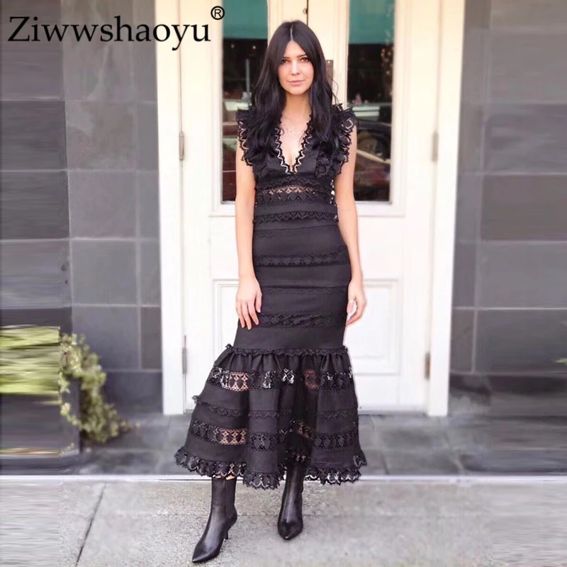 

Ziwwshaoyu 100% Linen Set Sexy V-Neck Short top + empire Mermaid skirt Set Party Set Spring and summer runway new women's