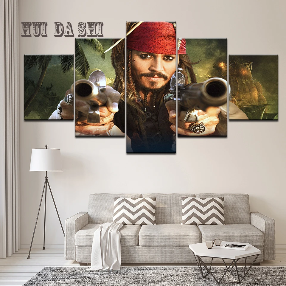 5 шт. Wall Art с изображением персонажа фильма Пираты Карибского моря плакат кадром