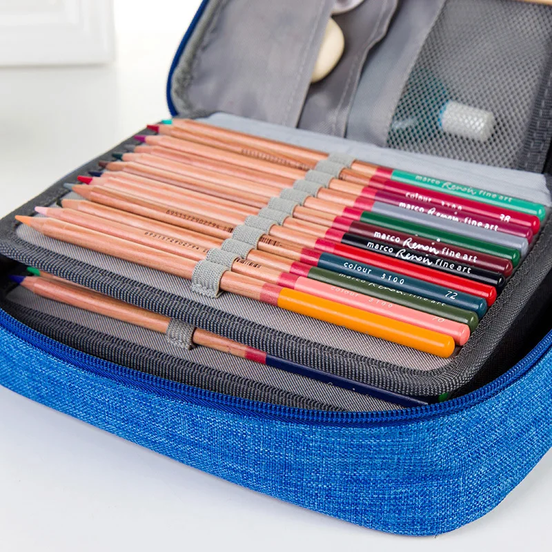 Pencils Case Pencil Bag Oxford Canvas Detachable 72 Slots Large Capacity For Student Gift Art Supplies School