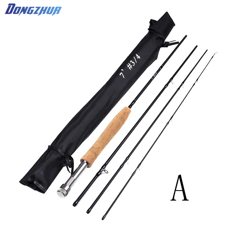 

1PC High Carbon Fly Fishing Rod 7FT 2.1M 4 Section Line Soft Wooden Handle Fly Rod Fishing Tackle Combo