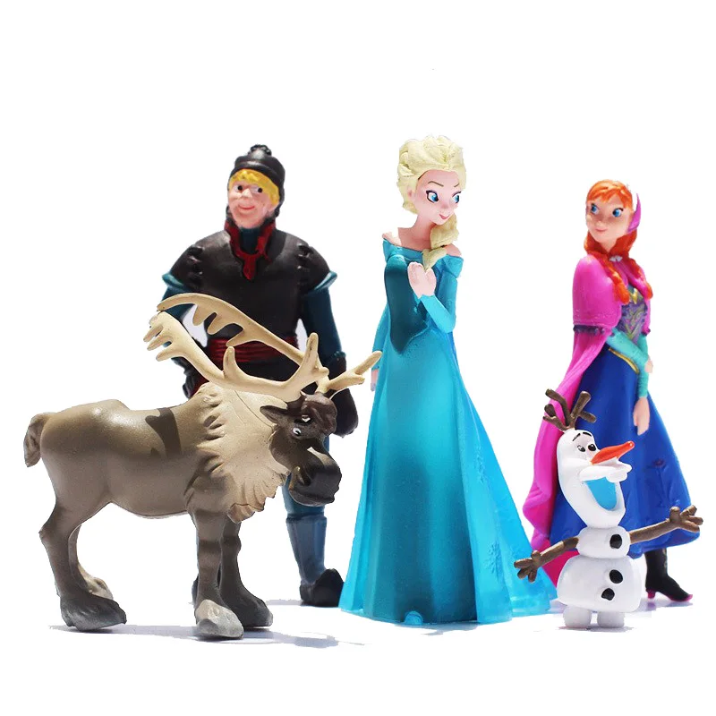 Frozen Disney Princess Elsa Anna Olaf Figures Model 5 Pcs/set Girl Doll Toy Preferred Gift Set Children Birthday Christmas | Игрушки и