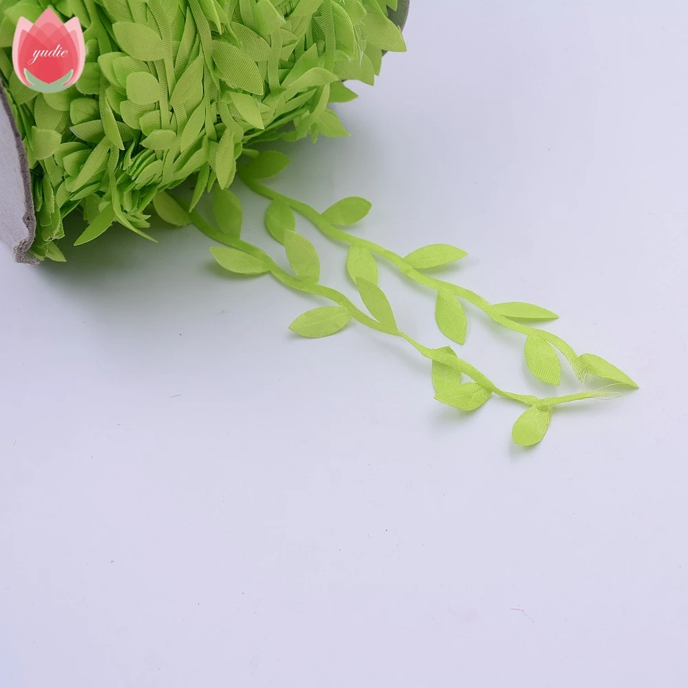 5 метров шелк натуральный зеленый искусственный Лист Листья лоза для свадебной коробки украшения листва ручной работы Скрапбукинг Ремесло венок - Цвет: Light Green