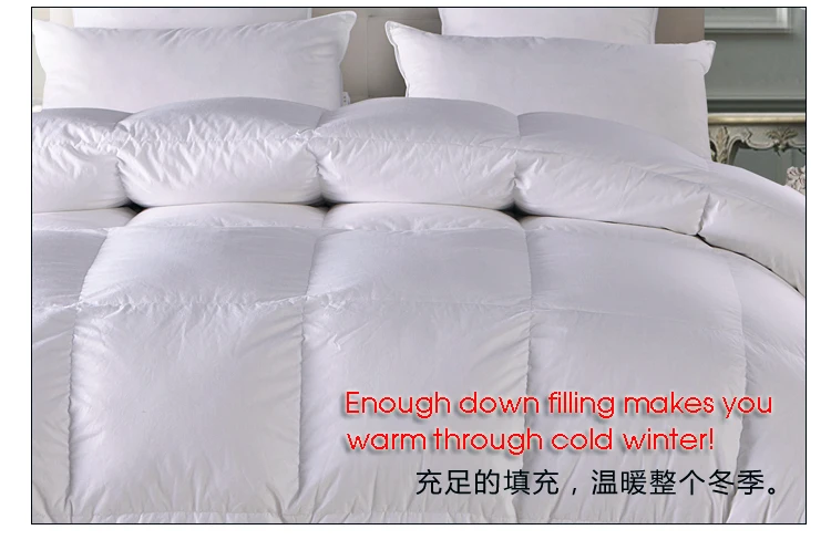Белый гусиный пух кашне Duvet dekbed зима Doona Стёганое одеяло ed Одеяло король, королева Твин Полный Стёганое одеяло плащ с капюшоном из хлопка edredons inverno