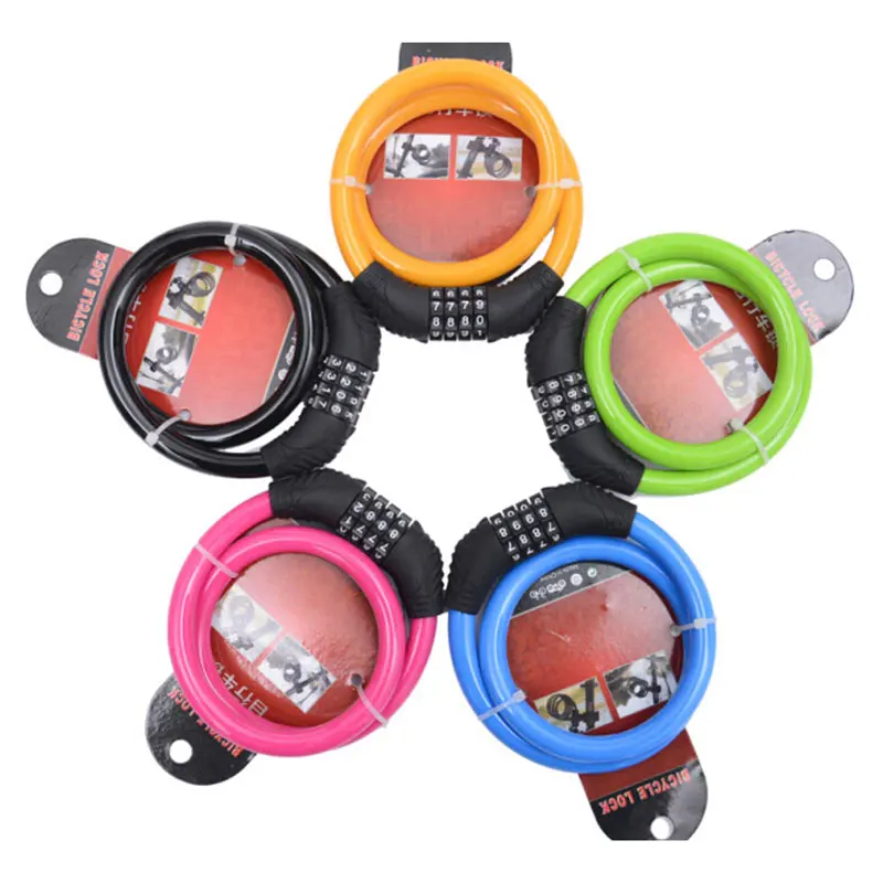 

Stainless Steel 4 Digital Combination Password Cycling Security Bicycle Cable Wire Chain Lock