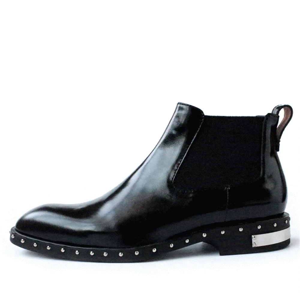 Handmade leather font b shoes b font font b men b font rivet bottom smooth leather