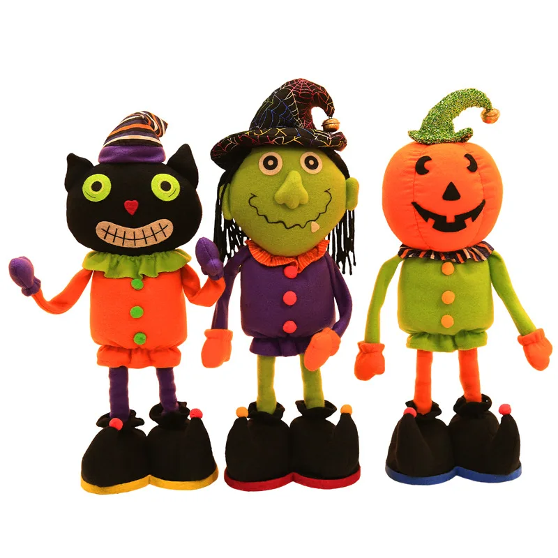 Halloween Doll Pumpkin Witch Doll Creative Telescopic Standing
