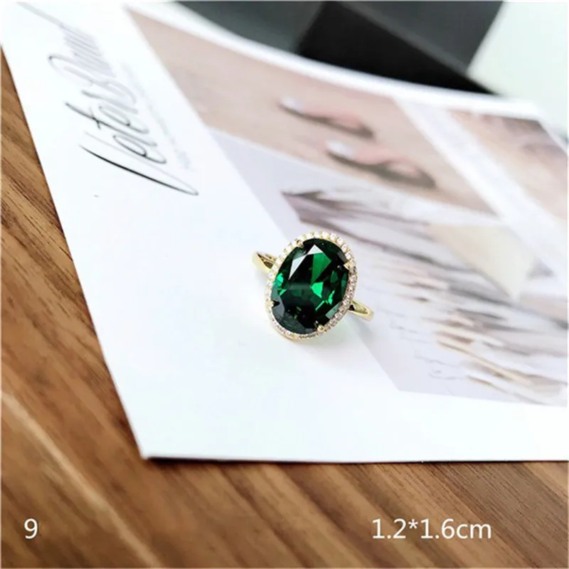Винтажные кольца для женщин, Серебро S925 пробы, изумрудно-зеленый драгоценный камень, регулируемое кольцо, Золотое свадебное ювелирное изделие, аксессуары