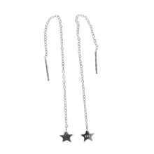 Простой дизайн полированная Милая Звезда Шарм Новая мода ювелирные аксессуары 925 серебро звезда дизайн цепи серьги лучший подарок для девочки