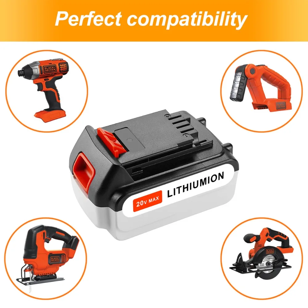 Новая замена 5000 мАч 20 В Макс аккумуляторная батарея для Black& Decker LB20 LBXR20 LB2X4020 LGC120