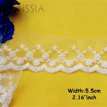 1yrd/lote ancho: 5,5 cm flor bonita de buena calidad de diseño de encaje, encaje de algodón vintage para bricolaje, ropa de encaje, ropa hecha a mano. (ss-389)