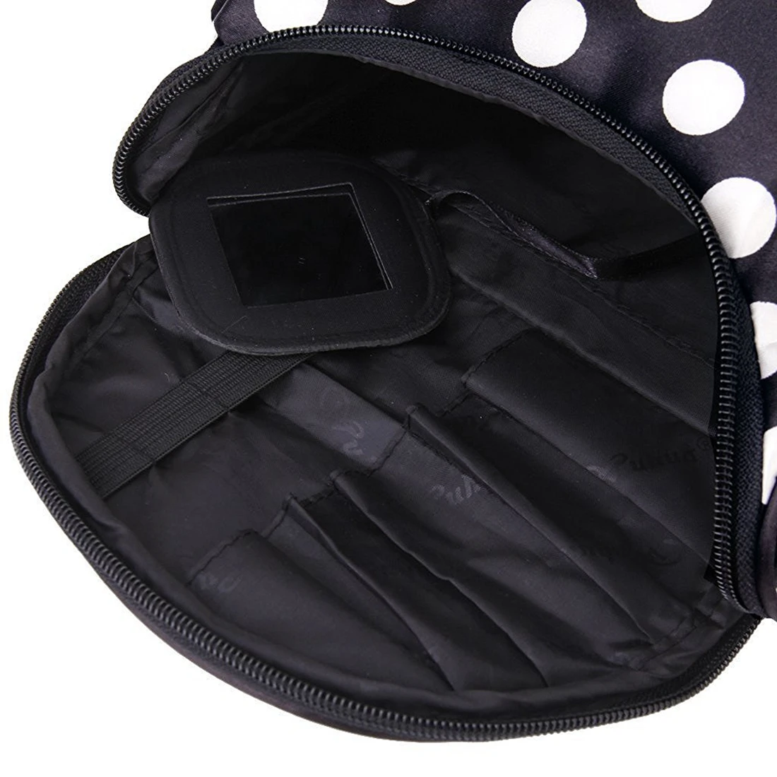 Черная молния косметичка несессер Make up Bag руки сумка с Dot Шаблоны|Косметички| |
