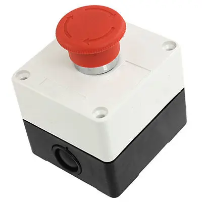 

AC 240V 3A Normal Closed Red Self Locking Emergency Push Button Switch Switching