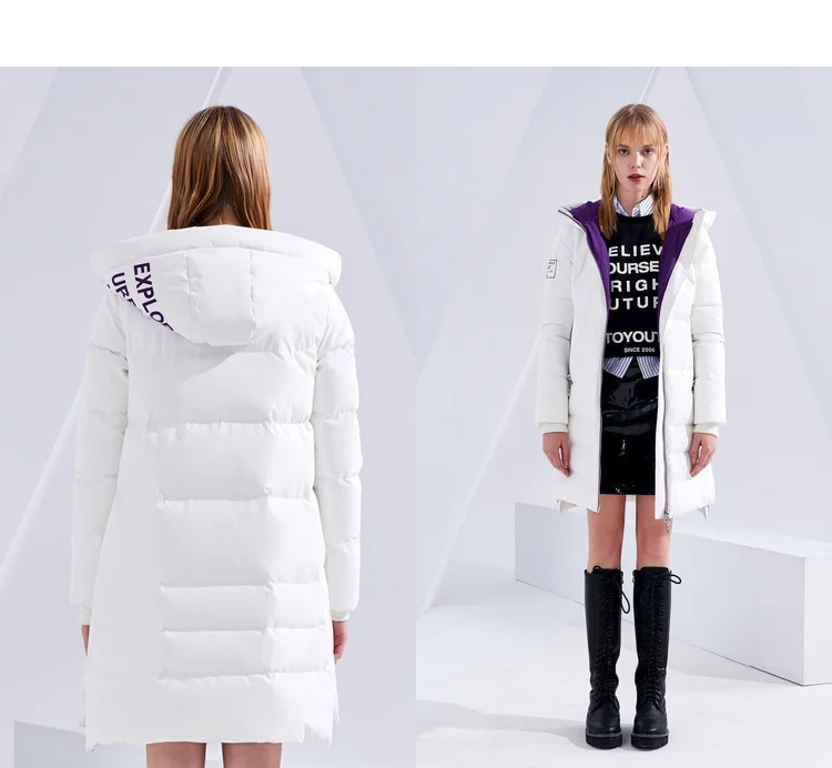 BOSIDENG/новое зимнее пуховое пальто с капюшоном, длинный пуховик, женская утепленная верхняя одежда, одежда для воды, высокое качество, B80141514DS